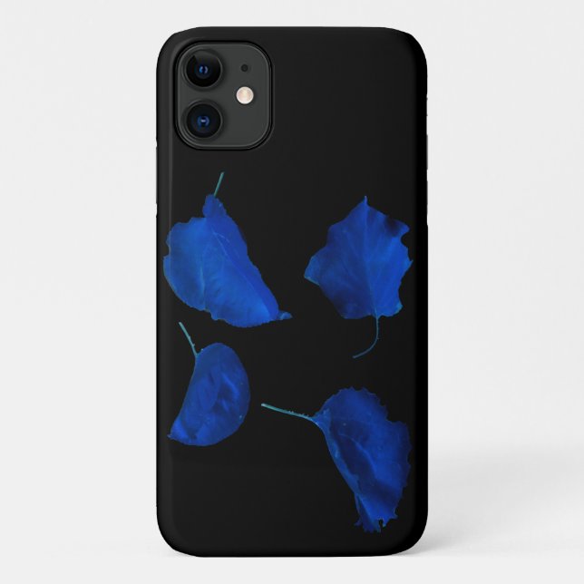 Blue Apricot Tree Feuille iPhone 11 Coque (Dos)