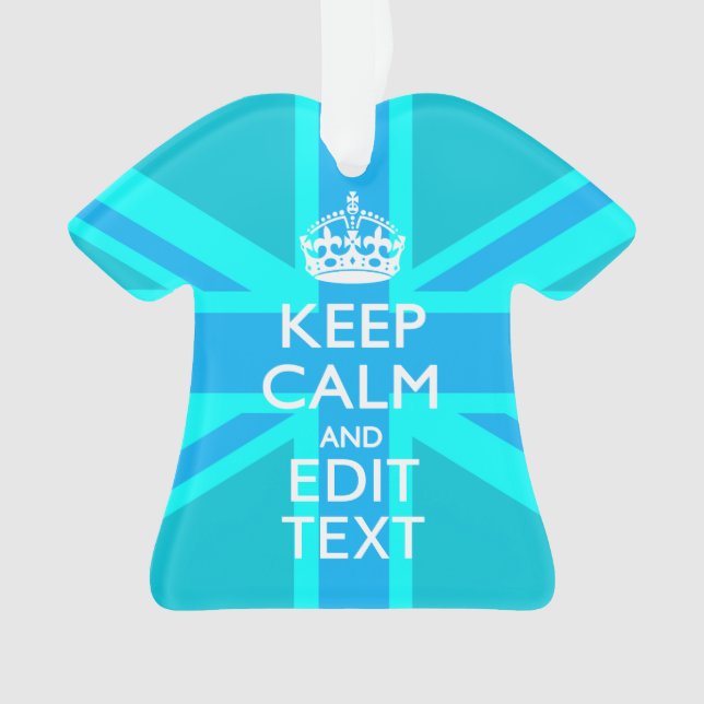 Blue Aqua Gardez Le Calme Et Votre Texte Union Jac (devant)