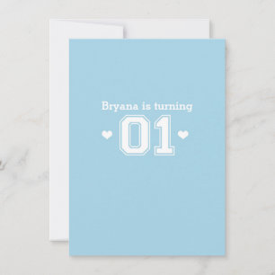 Blue Athletic 01 1er Anniversaire Invitation douch