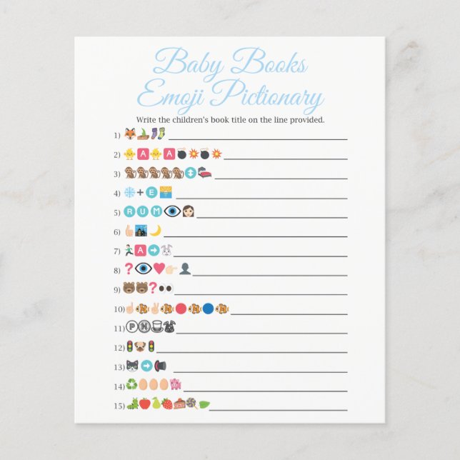 Blue Baby Books Emoji Pictionary Jeu (Devant)