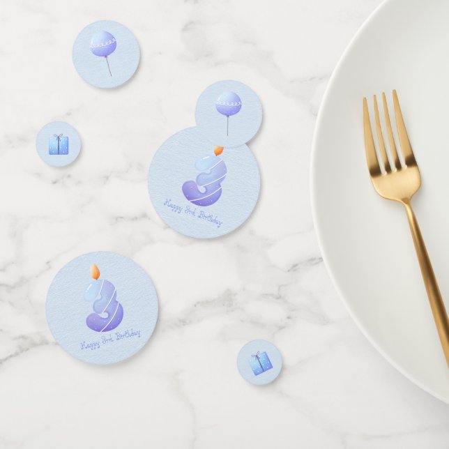 Blue Baby Boy Troisième anniversaire Confetti (Groupe)