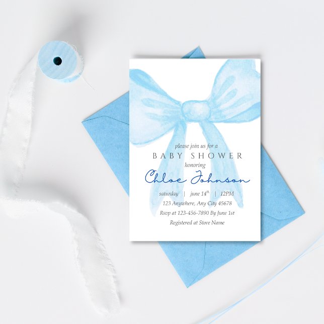 Blue Baby Shower Invitation – Editable Template (Créateur téléchargé)