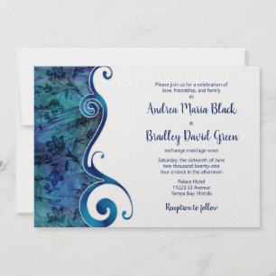 Blue Beach Destination Mariage Invitation