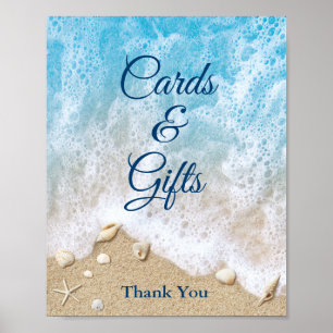 Blue Beach Waves Cards & Gifts Poster