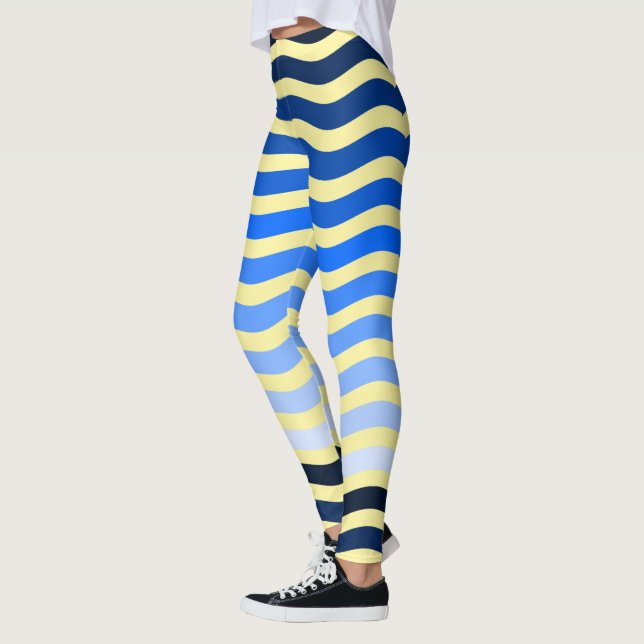 Blue Beach Waves Leggings (Gauche)