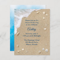 Blue Beach Waves Réception Bat mitzvah Invitation