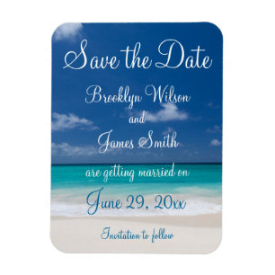 Blue Beach Wedding Enregistrer La Date Magnet