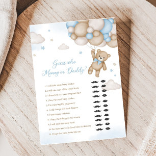 Blue Bear Balloons Baby shower Devinez Qui Joue