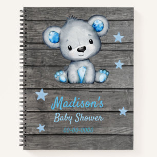 Blue Bear Hues Baby shower de livre Rustique