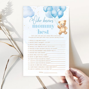 Blue Bear Qui connaît maman meilleur baby shower j