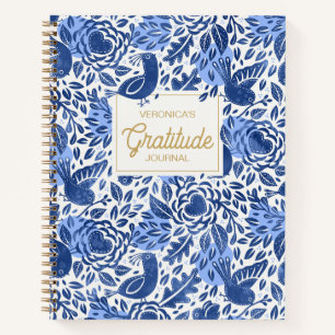 Blue Bird and Heart Illustrated Gratitude Journal