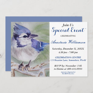 BLUE BIRD OF HAPPINESS PARTITY INVITATION