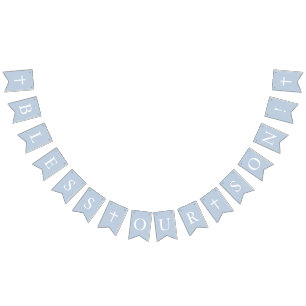 Blue Bless Our Son Bannière Baptism Baptism Baptis