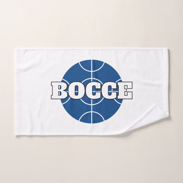 Blue Bocce Ball Logo serviette personnalisée (Serviette à main)