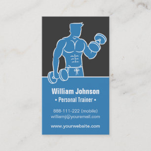Blue Body building Fitness Trainer Carte de visite