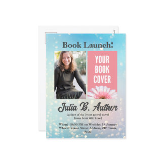 Blue Bokeh Auteur Livre Lancement Invitation