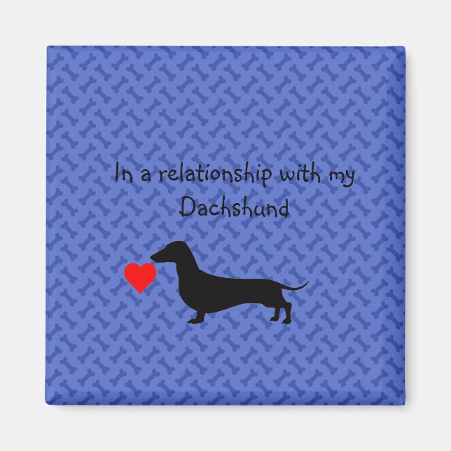 Blue Bones Funny Dachshund Magnet (Devant)