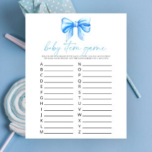 Blue bow - Baby Item Game. Jeu baby shower