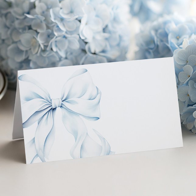 Blue Bow - Baptism Place Cards (Créateur téléchargé)