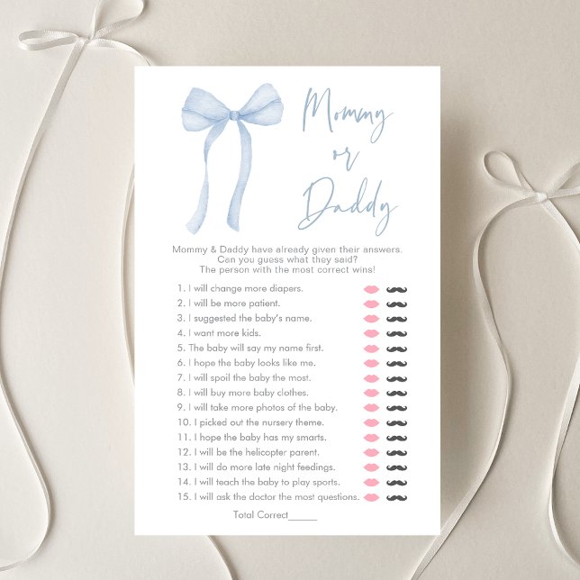 Blue Bow Coquette Garçon maman ou papa Jeu (Créateur téléchargé)