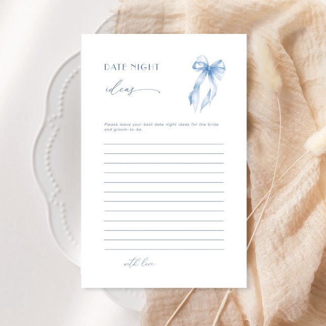 Blue Bow Date Night Ideas Fête des mariées Jeu (Créateur téléchargé)