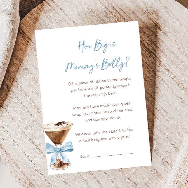 Blue Bow Espresso Martini Shower Quelle Est La Tai (Espresso Baby Shower Game)
