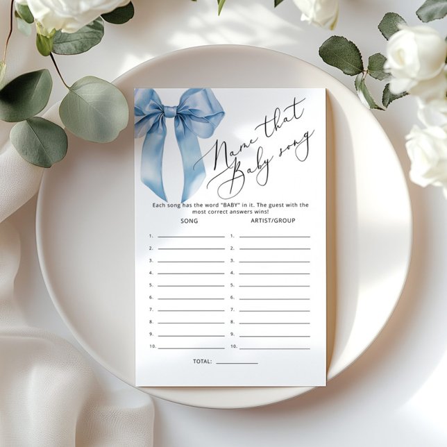 Blue Bow Nom de la chanson bébé garçon douche jeu (Créateur téléchargé)