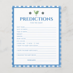 Blue Boy Cute Elephant Prédiction Pour Le Baby sho