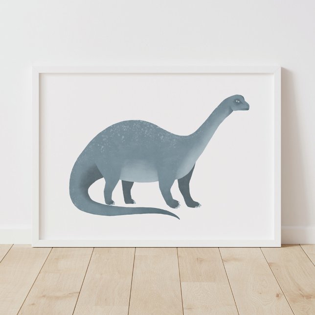 Blue Brontosaurus Dinosaur Wall Art Poster (Créateur téléchargé)