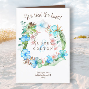 Blue, Brown, Green Tropical Elopement Faire-part