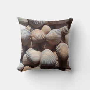 Blue Brown Seashells Summer Beach Coussin