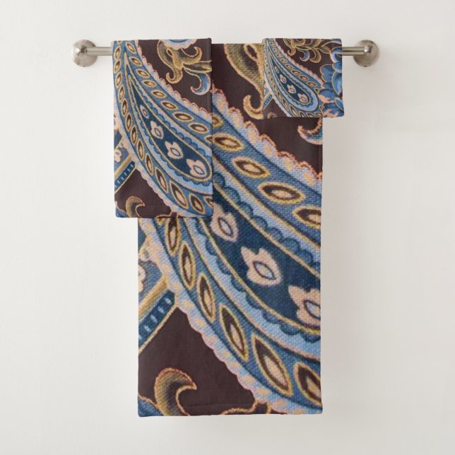 Blue Brown Vintage Paisley (En situation)