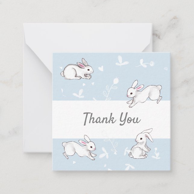 Blue Bunny Merci Cartes de notes (Devant)