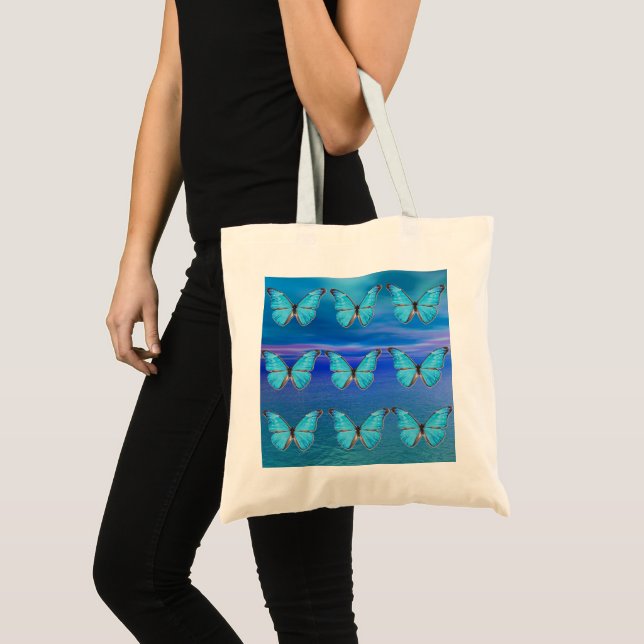 Blue Butterflies Large Tote Bag (Devant (produit))