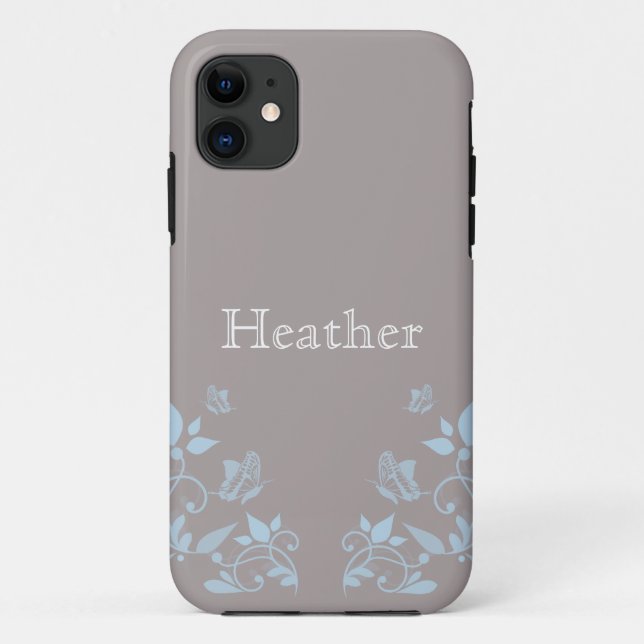 Blue Butterfly Floral iPhone 5 Coque (Dos)