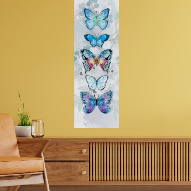 Blue Butterfly Panel Poster Print (Salon 2)