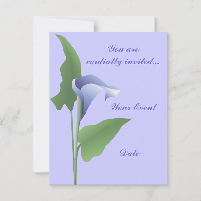 Blue Calla Lily Floral Invitation (Devant)