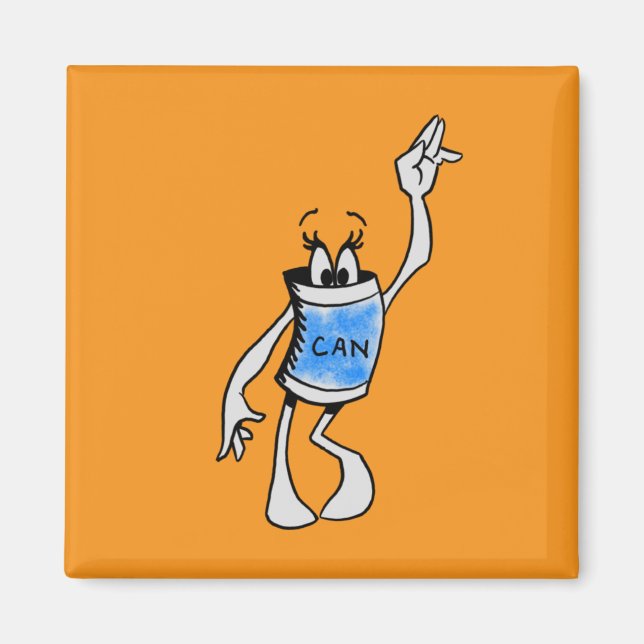 Blue Can Creature Square Magnet (Devant)