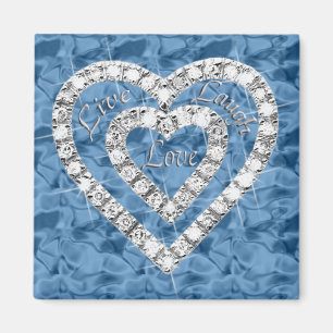 Blue Carré Live Lauder Love Diamond Heart Magnet