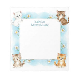 Blue Cats Personnalisé Mitzvah Notes Bloc-notes