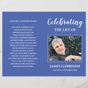 Blue Celebration of Life Funeral Program