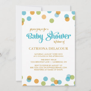 BLUE C'EST UN GARÇON CONFETTI   INVITATION BABY SH