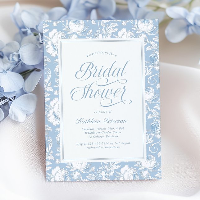 Blue Chinoiserie Bridal Shower Invitation (Créateur téléchargé)