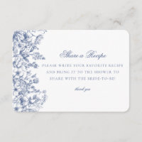 Blue Chinoiserie Floral Share Recette Invitation