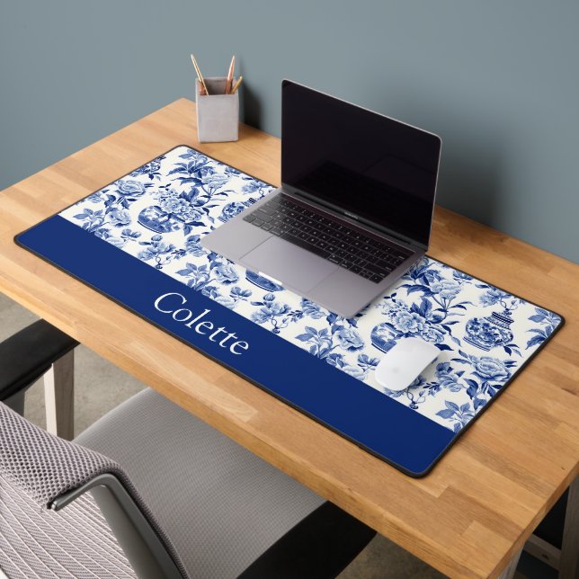 Blue Chinoiserie Monogram Name (Bureau 2)