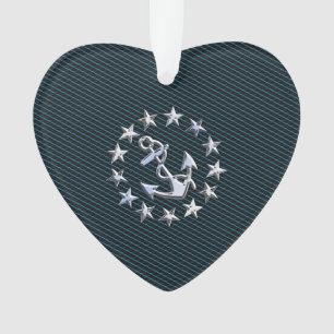 Blue Chrome Comme Yacht Drapeau Automotive Grille