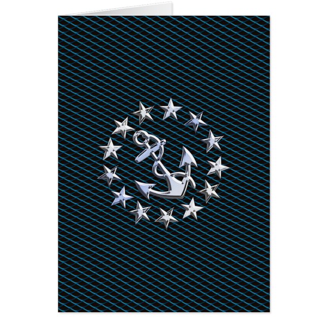 Blue Chrome Comme Yacht Drapeau Automotive Grille (Devant)