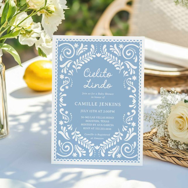 Blue Cielito Lindo Boy Baby shower Invitation (Blue Cielito Lindo Boy Baby Shower Invitation)