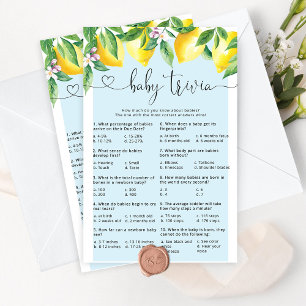 Blue citron Baby trivia jeu de baby shower