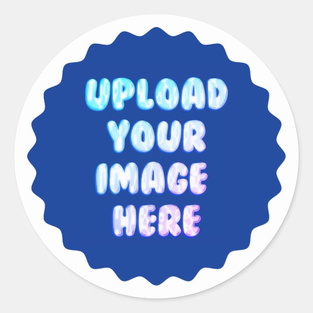 Blue Classic Round Sticker with a Business Logo (Devant)